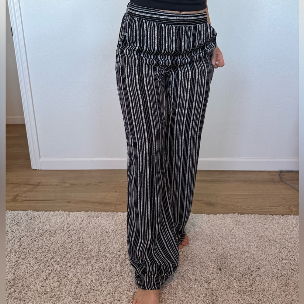 Striped Black and White Women's Pants